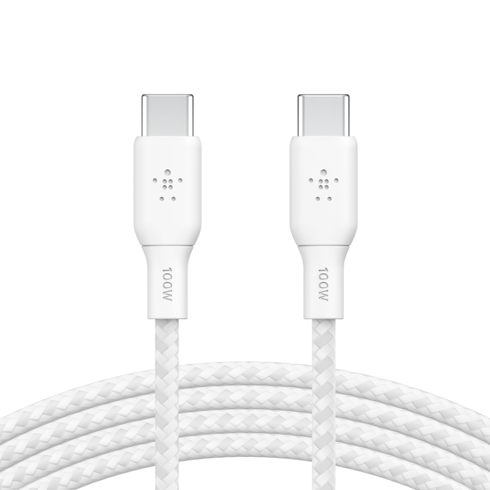 Câble USB-C vers USB-C de 100 W, Blanc, hi-res